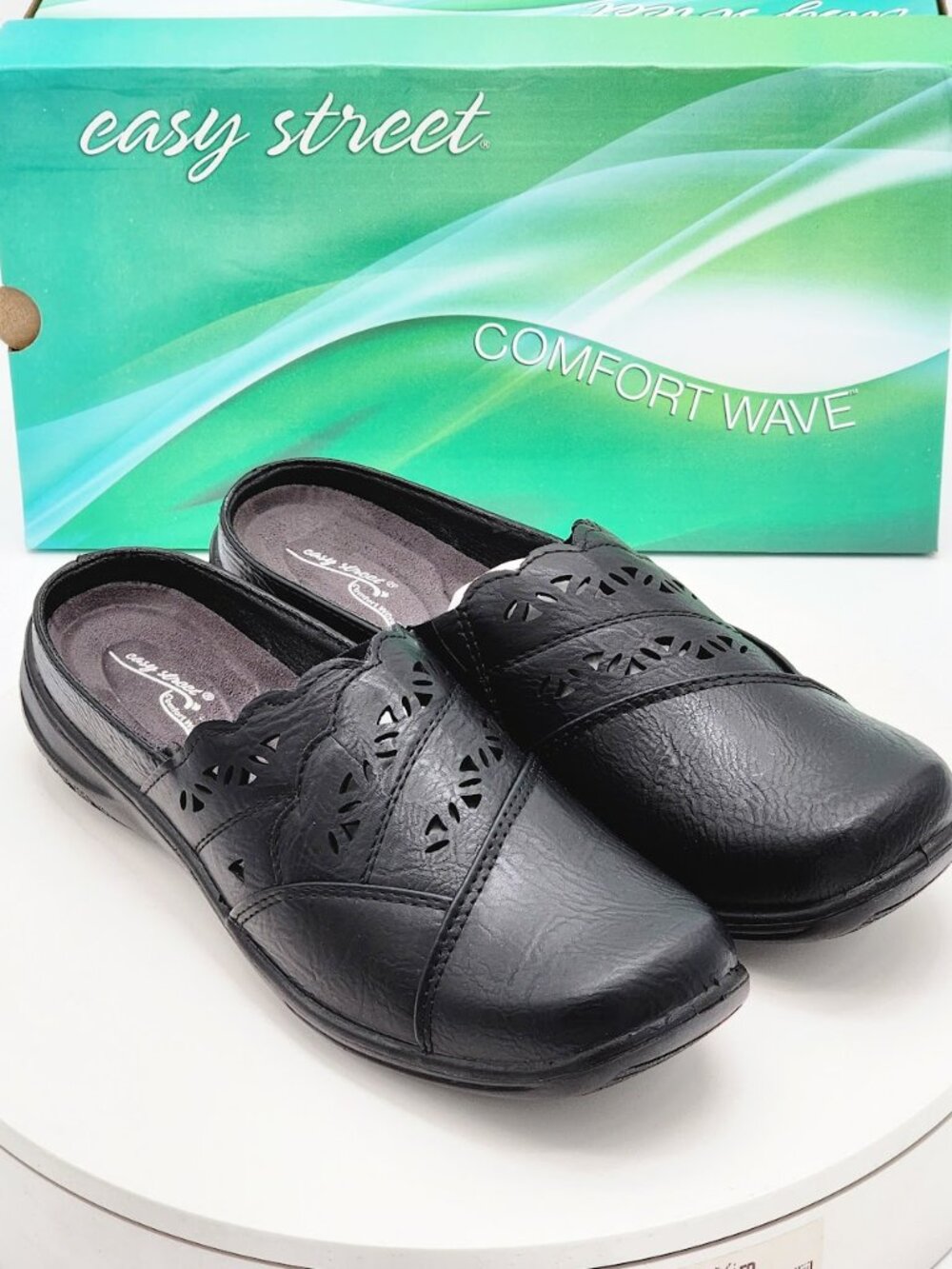 Easy Street Forever Black Comfort Mules Women’s Size 7.5 M